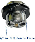 Top Notch Toe Touch Bath Tub Drain Stopper Assembly Featuring Chrome Plated Overflow Strainer And 1.75 Inch Coarse Threads top view with 1-7/8 in. O.D. threads.