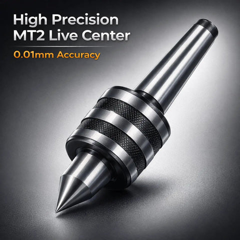 MT2 Live Revolving Center For Lathe Tailstock With 60 Degree Point 40Cr Steel Body And High Speed Steel Tip Tough Turning Tool Part For DIY Hobbyists And Pros 0.01 Precision