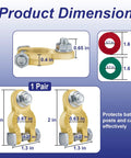 Heavy Duty One Pair Battery Terminal Connectors With Color Coded Washers Solid Brass Battery Post Adapter dimensions and sizes