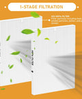 True HEPA Replacement Filter H 116130 for 5500-2 Air Purifier AM80 3 Pack showing filter with leaves; captures 0.3 micron dust.