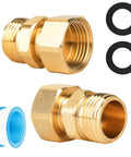 Three Quarter Inch Garden Hose Swivel Connector 360 Degree Female To Male Brass Adapter With PTFE Tape And Washer Prevents Tangles Easy Watering For Quick No Fuss Setup brass hose fitting with washer and PTFE tape