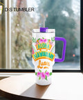 40 Oz Sublimation Tumbler Set With Handles Insulated Stainless Steel Travel Cups 4 Pack With Gift Boxes Includes Straw Splash Proof Lid Rubber Bottom DIY Craft Heat Press Blank For Custom Designs featuring Hawaiian design