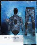 5mm Neoprene Hooded Spearfishing Wetsuit Two Piece Full Body Camouflage Diving Suit For Cool Water Freediving And Hunting