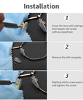 Installation process of Super Comfy Air Chamber Nose Pads For Glasses with grippy silicone pad replacement and repair kit.