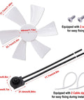 6-Inch RV Vent Fan Blade With 12V D-Shaft Motor Replacement For RV Bathroom Exhaust Vent Roof Ceiling Easy Install DIY Friendly White Blades Includes 2 Screws 2 Zip Ties And Switch