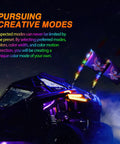 2 Pack 2 Foot RGB LED Whip Light Kit With Bluetooth App Control And Remote DIY Chasing Modes on ATV at night