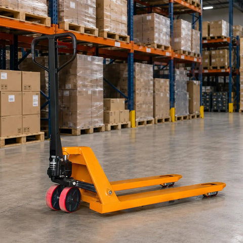 Heavy Duty Manual Pallet Jack Truck Cutting Through The Warehouse Hustle Hauling 6600 Lbs On Dual Pu Wheels Built Different For Smooth Moves And A Whole Lot Less Back Breaking Grunt Work