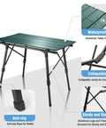 Ultra Lightweight Aluminum Folding Camping Table With Adjustable Legs Portable Beach And Picnic Table With Carrying Bag
