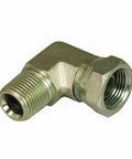 3/8 in male pipe to 3/8 in female pipe swivel 90-degree hydraulic adapter, metal fitting