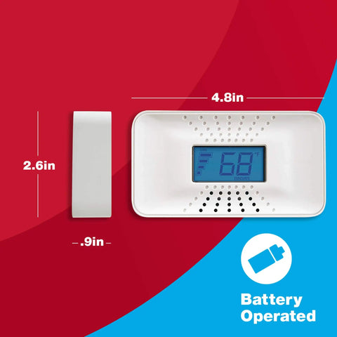 CO Detector With Ten Year Battery And Digital Temperature Display For Home Safety No Brainer Peace Of Mind Backlit Display