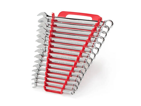 15 Piece Metric Combination Wrench Set 8 To 22 Mm With Angled Open End And 12 Point Box End Holder Pro Grade Handy For Tight Spaces