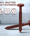 18 Pack Three Inch Vinyl Shutter Fasteners For Window Panels Lok Pins Screws Spikes And Anchors Burgundy Red Durable