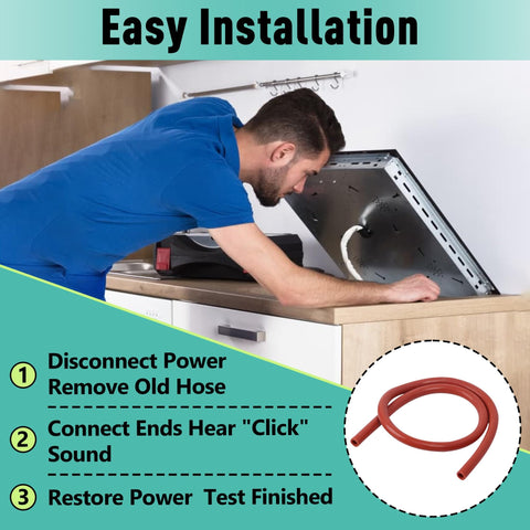 Beefy Three Sixteenth Inch Inner Diameter Nineteen Inch High Temperature Silicone Vacuum Tubing Replacement For Furnace Pressure Switch Hose 79 21491 83 Compatible With Rheem And Ruud HVAC Systems image with installation instructions