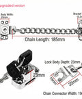 Deadlock Secure Stainless Steel Window Chain Lock And Door Cable Restrictor Badass Child Safe And Anti Theft Protector With Key For Flat Windows, showing key and chain details.