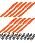 Orange 8 By 6 Inch RC Propellers Two Vane Fixed Wing For Airplanes Nylon Durable With Adapter Rings 10 Pack CW Propellers Replacement For Toy Planes And Small Drones