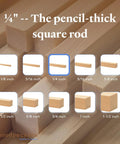 Straight Up Top Shelf Wooden Square Dowel Rods 1/4 Inch X 18 Inches Long, Smooth As Butter Finish Hobby Sticks display.