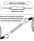 M6 Eye And Eye Turnbuckle Built Tough Adjustable Cable Tensioner Hella Durable Rigging End Fitting Secure Lock Steel Hardware For Marine Automotive Projects Ready To Roll, view showing adjustable length and cable attachment.
