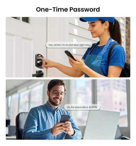 Person using KS02A Fingerprint Keyless Entry Door Lock With Auto Lock And Electronic Keypad Deadbolt For Front Door Biometric Anti Peeping Password Easy Install No Keys Needed Oil Rubbed Bronze