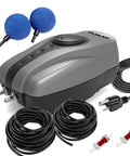 All In One Pond Aerator Kit For Outdoor Ponds Up To 1000 Gallons With Adjustable Flow And No Fuss Energy Efficient Air Pump Plus Included Airline Tubing Air Stones Check Valves And Replacement Filter Pads