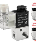 Electrical Pneumatic Solenoid Valve 3V1-06 With 24VDC Coil, PT1/8 Inch Port, 3/2 Way Normally Closed, CE Certified