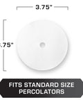 Premium Disc Percolator Coffee Filters For Campers And Home Brewers 3.75 Inch Mesh Paper Filters Pack Of 100 Fits Most Percolators Like Primula Eurolux Mereza And More For Cleaner Tasting Brew disc dimensions