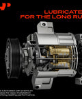 Cross-section of Honda Civic 1.8L AC Compressor With Clutch Replacement TRSE07 For 2006 2007 2008 2009 2010 2011 Models PAG 100 Oil Pre Filled