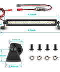 Components of Beefy 30 LED 5.3 Inch Aluminum Roof Light Bar For RC Crawlers including light bar and mounting hardware.