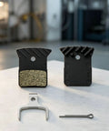 Road Bike Disc Brake Pads Kit With Spring And Pin For Consistent Stopping On Road Rides Resin And Metal Construction With Stainless Steel Support Durable Spares For Daily Rides And Routine Maintenance, resin pads and spring