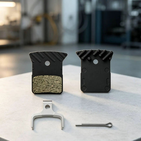 Road Bike Disc Brake Pads Kit With Spring And Pin For Consistent Stopping On Road Rides Resin And Metal Construction With Stainless Steel Support Durable Spares For Daily Rides And Routine Maintenance, resin pads and spring