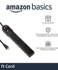 Surge Protector Power Strip With Six Outlets And 790 Joules Of Surge Protection, Built-In Circuit Breaker, LED Indicator Light, 6Ft Heavy Duty Extension Cord, Black, Pack Of 2, 6 ft cord