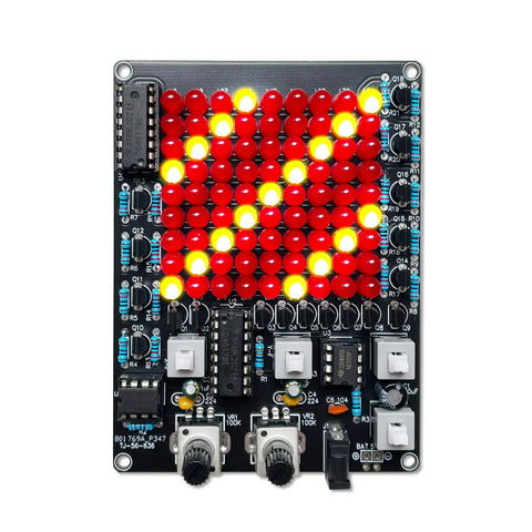 LED Hands On Follow Light Soldering Kit For Beginners And Teens Fun DIY Electronics Project For Schools Learn Soldering With Moveable XY Axis Light Button Controls Adjustable Speed Educational STEM Kit displaying red and yellow LEDs on circuit board.