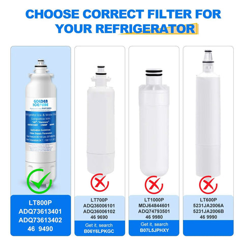 Water Filter And Air Filter Combo For LG And Kenmore Refrigerators RWF3500A Replacement NSF Certified Lead Free LT800P