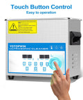 No Sweat Industrial Grade Heated Ultrasonic Cleaner System With Digital Touch Timer And Gentle Warm Vibration For Jewelry Carburetors And Auto Repair Gear 32 Liter Tank with touch button control