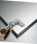 Manual Hand Seamer Tool For Metal Bending And Seaming in use on metal sheet, ergonomic double handle for easy operation