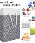 Six Pack 75L Large Collapsible Laundry Baskets With Reinforced Handles, Waterproof Freestanding Hamper for storage of clothes and toys.