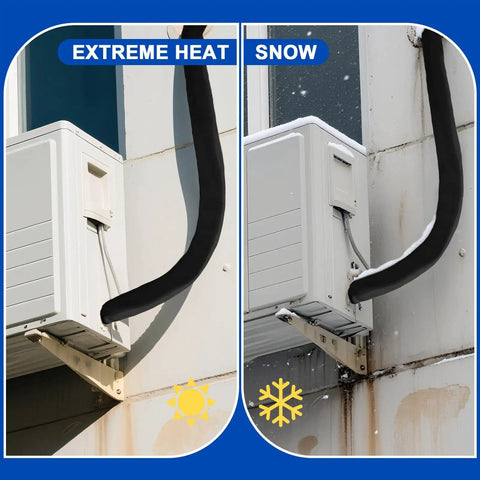 All Weather HVAC Insulation Sleeve For Mini Split Lines With Reflective Foil Line Set Cover in extreme heat and snow conditions