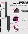 Heavy Duty Fence Post Repair Kit For 4X4 And 6X6 Wood Posts Thick 11 Gauge Steel Anchor Stake Galvanized Durability Diagram