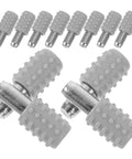 Heavy Duty Nickel Plated Shelf Pins Set 120 Pcs For Cabinets, Wardrobes, And Bookcases with rubber covers and iron metal construction.