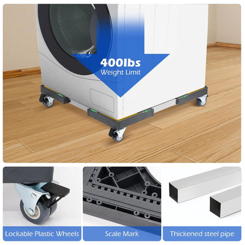 Nefish Heavy Duty Appliance Dolly Cart With Locking Wheels, Adjustable Moving Platform with 400lbs weight limit and lockable wheels.
