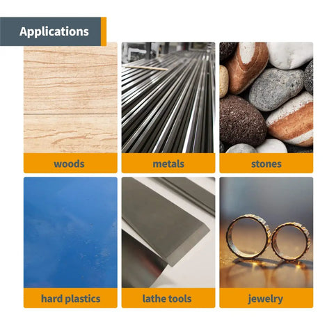 Image showing materials polished by 6 Inch Bench Buffer Polisher For Metal Jewelry Knives Wood Jade And Plastic, Easy To Use Buffing Station
