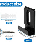 Heavy Duty Metal Mirror Holder Clips Kit For Frameless Wall Mounting With Eight Clips Screws Rubber Pads Anchors And Hooks Go To Choice For Mirrors Billboards And Display Panels, size chart 1.46x0.98x0.32 in clip
