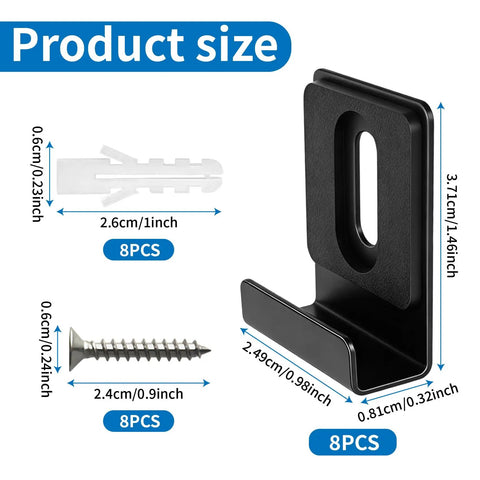 Heavy Duty Metal Mirror Holder Clips Kit For Frameless Wall Mounting With Eight Clips Screws Rubber Pads Anchors And Hooks Go To Choice For Mirrors Billboards And Display Panels, size chart 1.46x0.98x0.32 in clip