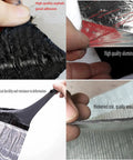 Close-up of Heavy Gauge Waterproof Bitumen Tape With Aluminum Foil Self Adhesive, showing asphalt and aluminum layer details.