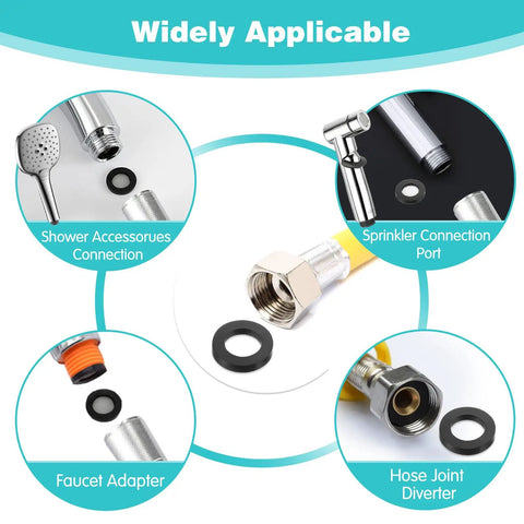 20 Piece Shower Head Filter Gasket Set Rubber Washers and Stainless Steel O Ring Hose Gaskets for various fittings