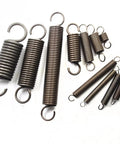 Heavy Duty 2pcs Steel Tension Springs With 3mm Wire For Tough DIY Projects displayed in various lengths and sizes.