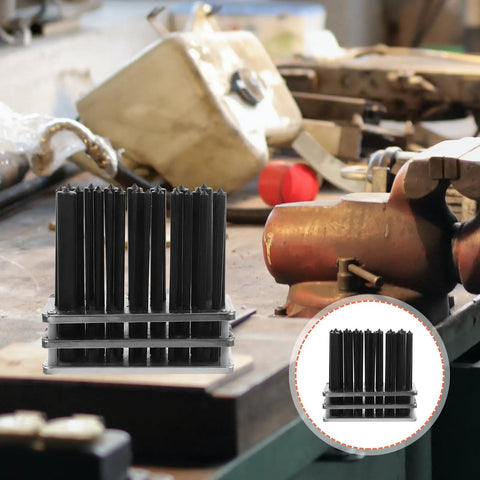 Pro Grade 28 Piece Cylindrical Punch Set With Positioning Base on workbench
