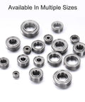 MR105ZZ Deep Groove Ball Bearing 5x10x4mm Chrome Steel Miniature in various sizes displayed