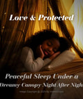 Child sleeping under a Black Bed Canopy With Star Lights For Kids And Adults, creating a cozy private nook with night sky vibe.