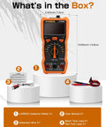 6000-Count Auto-Ranging LCR Meter Multimeter With Inductance Capacitance And Resistance Testing, orange, with accessories