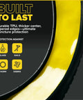 Fat Tire Liner For Bikes Tube Protection Against Flats With Durable Extruded Plastic Shield graphic showing puncture protection features